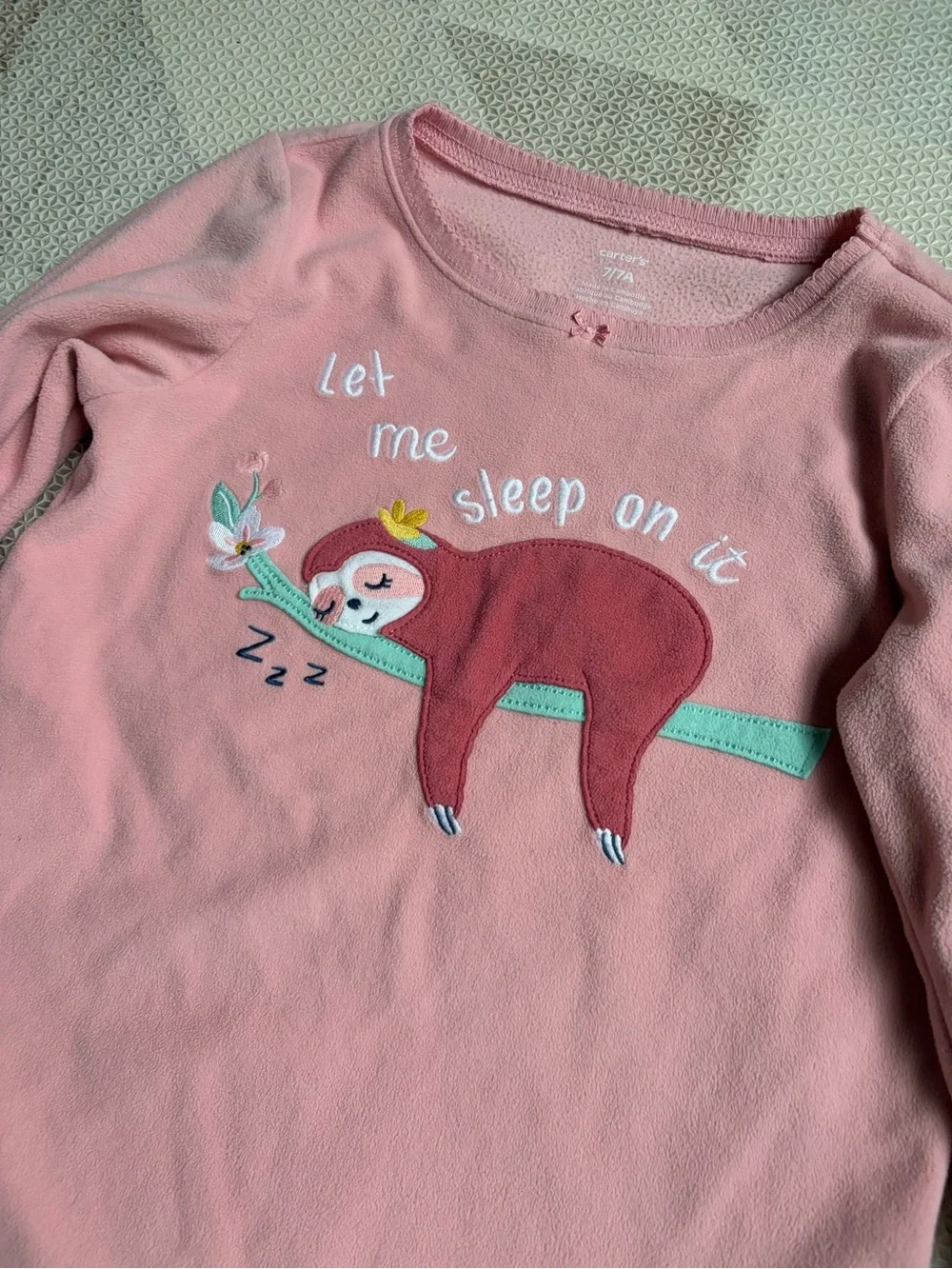 Carter’s Sloth Fleece Pajamas Top (7)